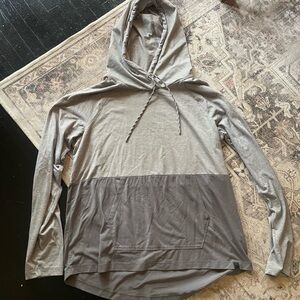 LL Bean Gray Striped Hoodie